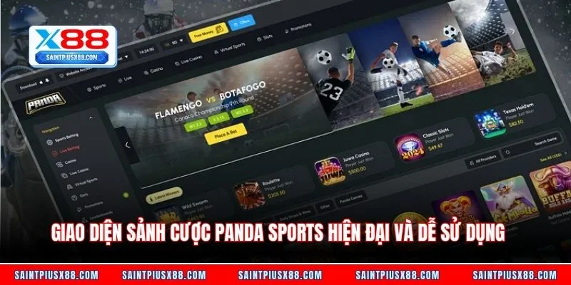 Giao diện sảnh cược Panda Sports hiện đại và dễ sử dụng